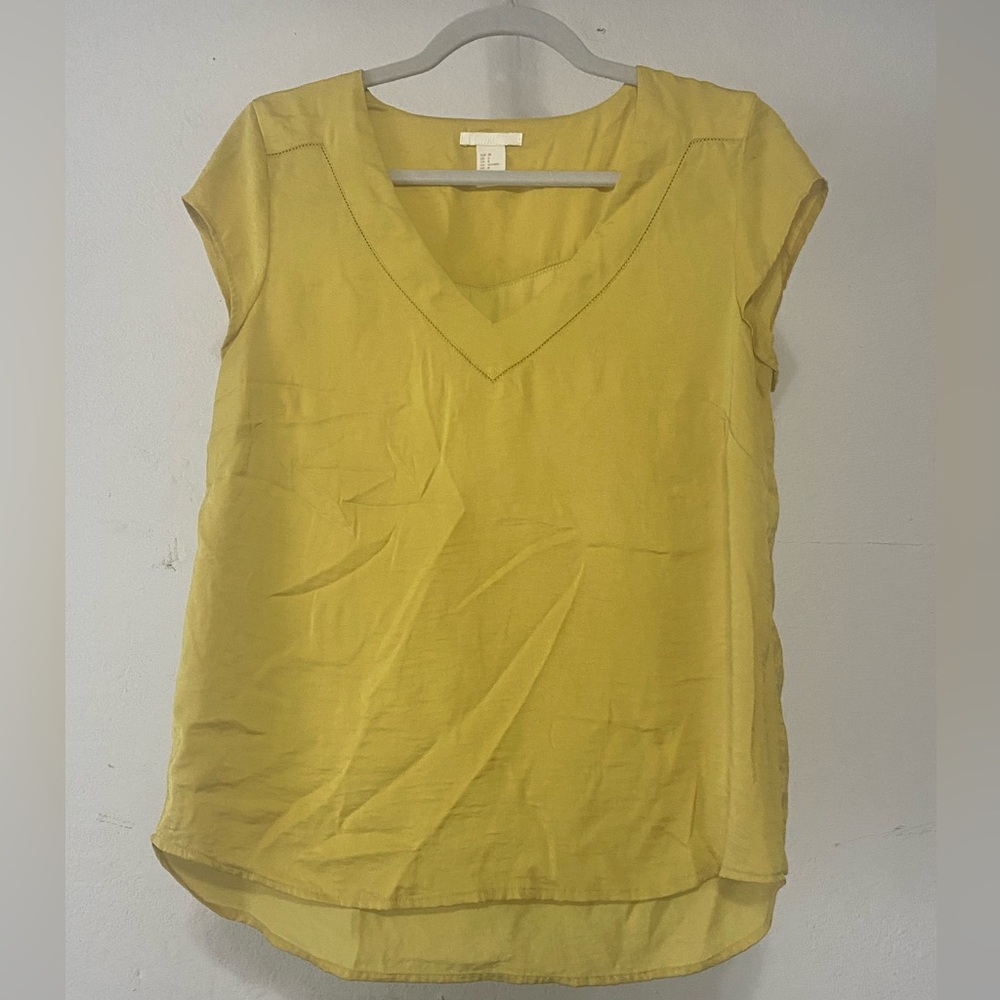H&M Yellow V-Neck Women's Top